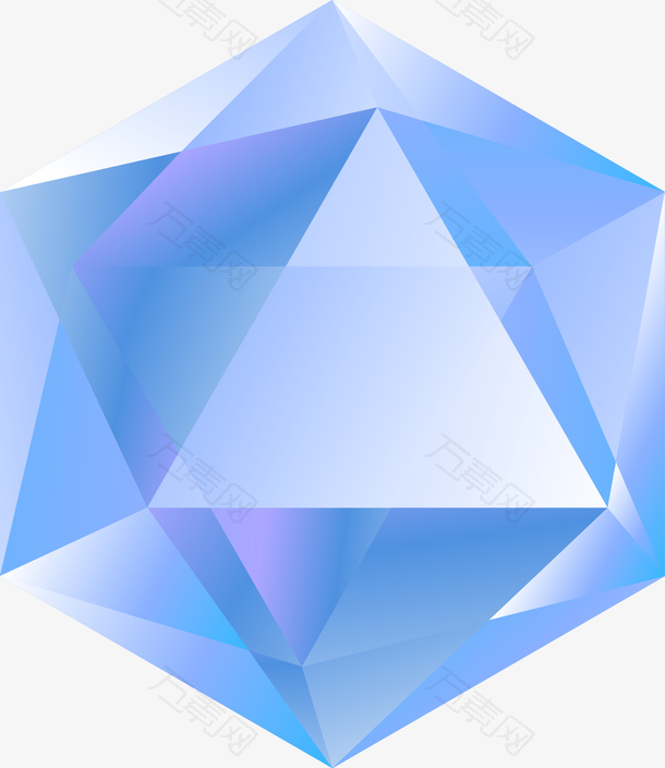 抽象蓝色水晶钻石