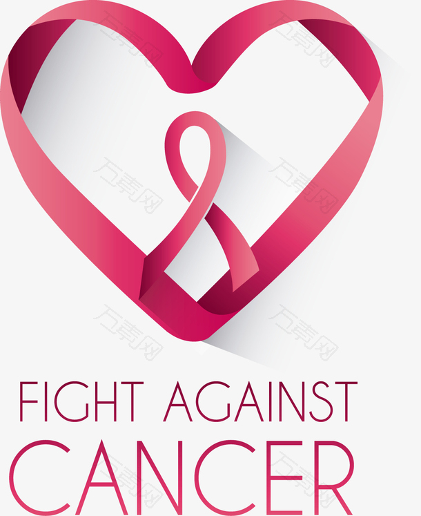 效果红色丝带抗乳腺癌标志