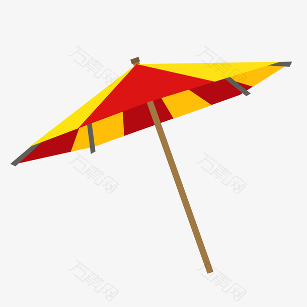 彩色几何雨伞元素