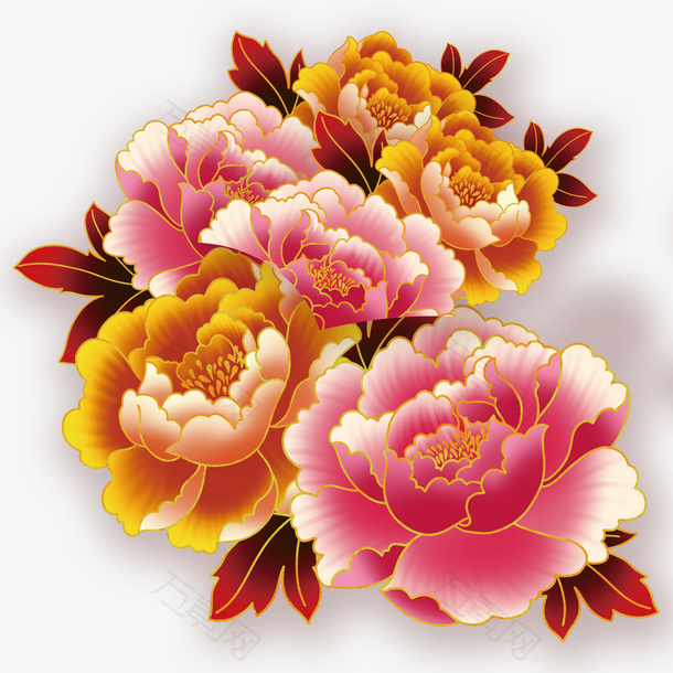 国潮中国风装饰花