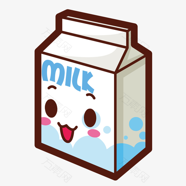 卡通拟人牛奶矢量素材