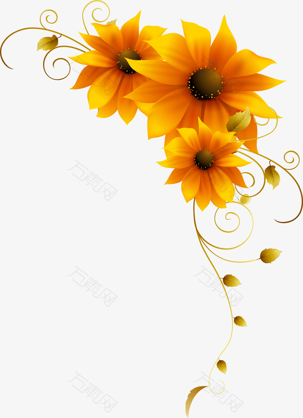 黄色向日葵花朵图案