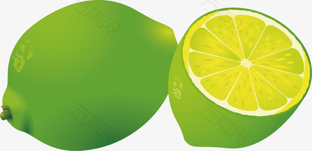 矢量图绿色的柠檬