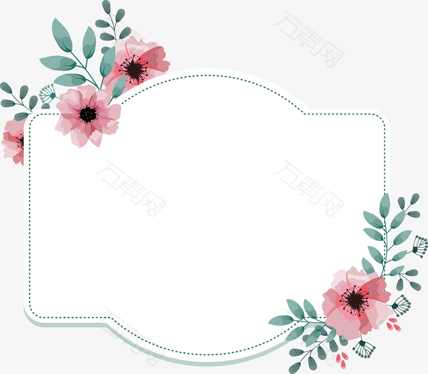 粉色花朵装饰框