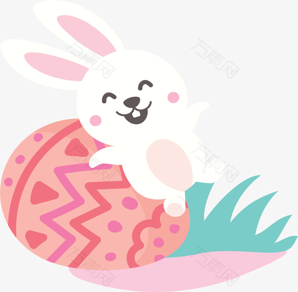 粉色彩蛋可爱兔子