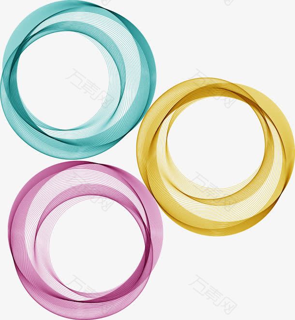 矢量彩色动感线条圆环