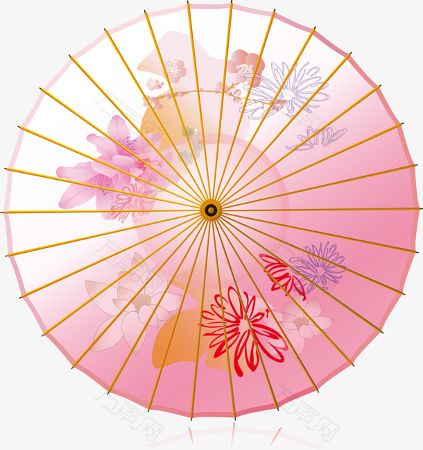 中国风水墨纸伞节日装饰