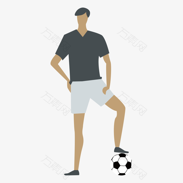 足球运动员比赛插画