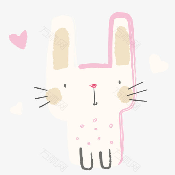 粉色可爱小兔可爱卡通
