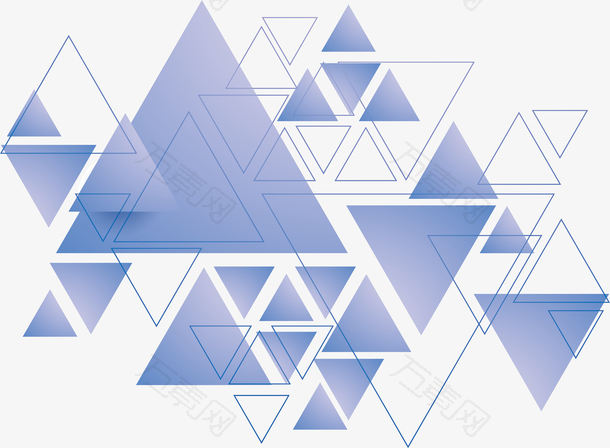 蓝色三角形花纹