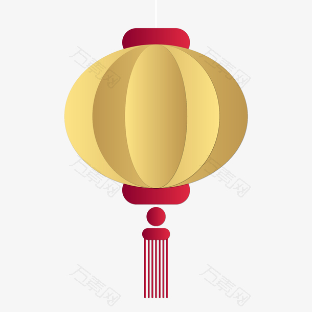 矢量图春节金色灯笼设计