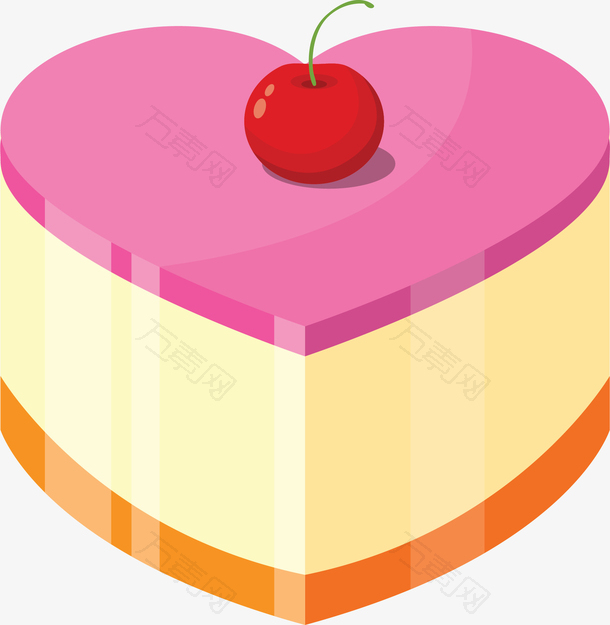心形蛋糕矢量图下载