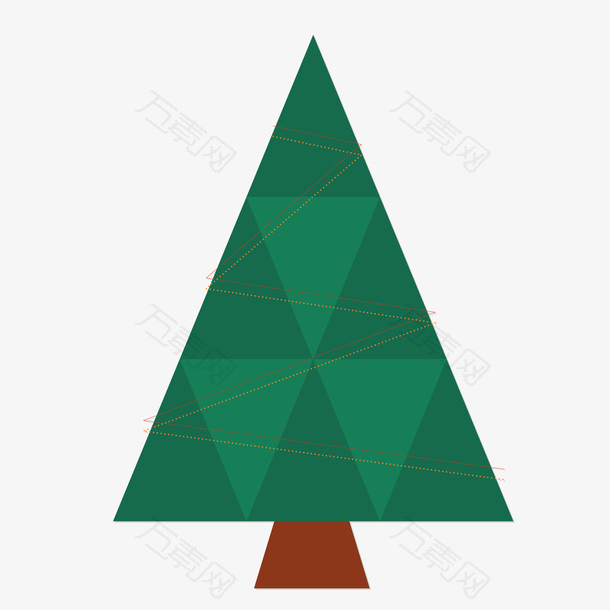 扁平化绿色三角形树木设计