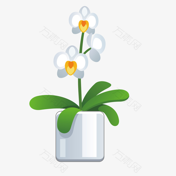 白色扁平化花朵元素
