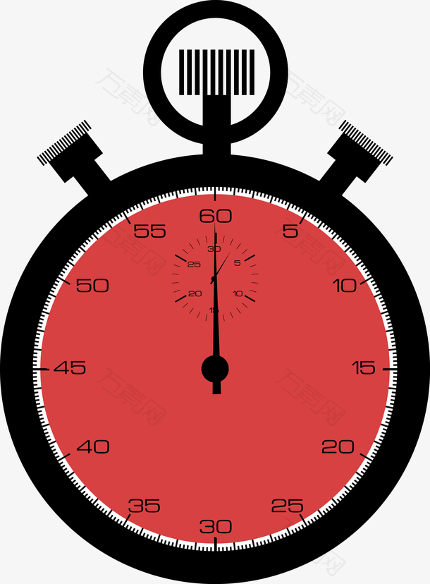 红色矢量秒表素材图