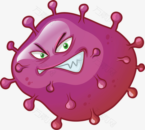 矢量图粉紫色恶性细菌