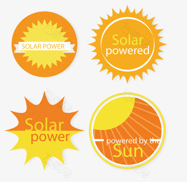 4款创意太阳能矢量图标