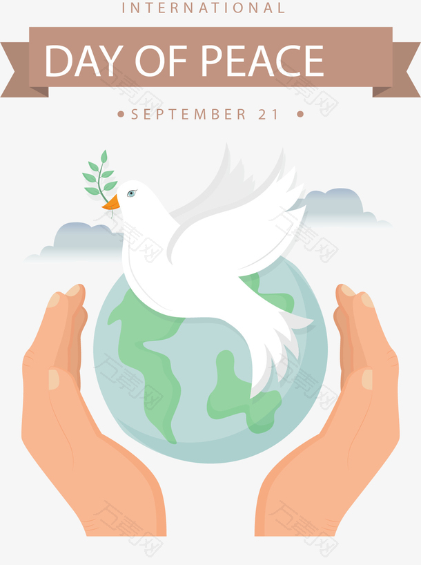 世界和平日地球鸽子