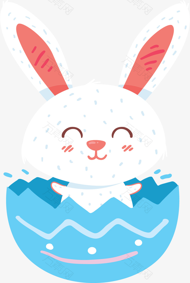 蓝色蛋壳复活节兔子