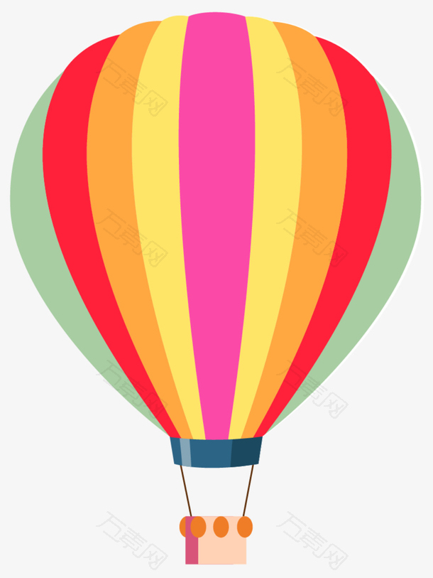彩色条纹迷你风格热气球