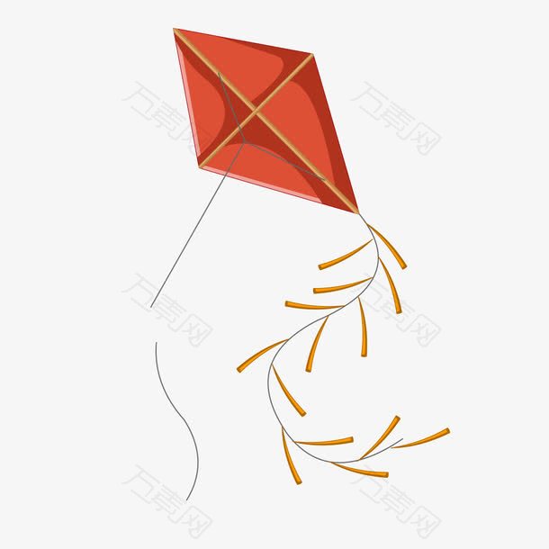 红色方形纸鸢风筝