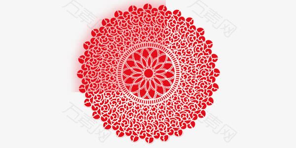 红色圆形边框纹理装饰图