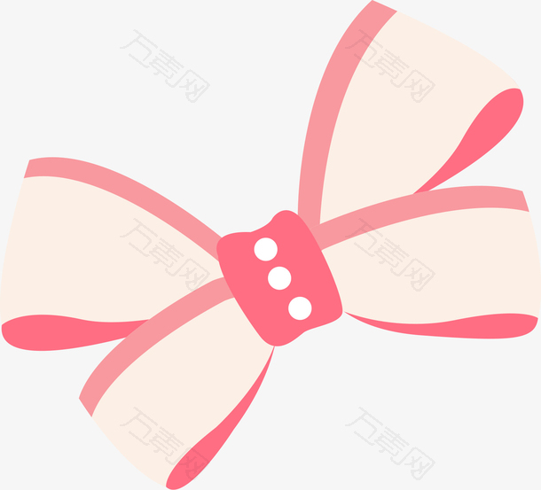 粉色扁平化圆弧蝴蝶结元素