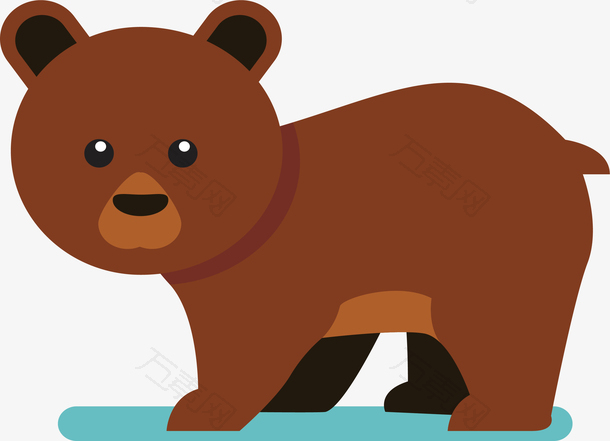 呆萌的冬季棕色大熊