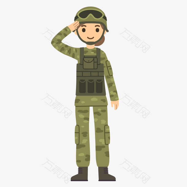 卡通女性军人设计