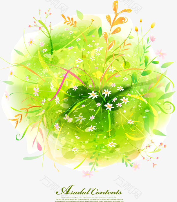 绿色花朵装饰图案