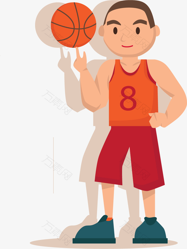 卡通篮球男孩