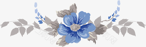 节日庆祝矢量蓝色装饰花纹边框底