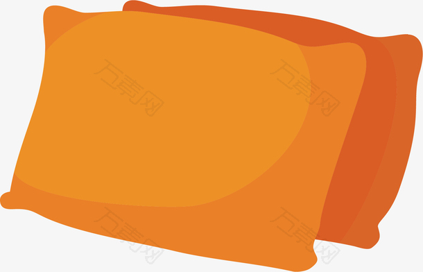 矢量图水彩橘色枕头