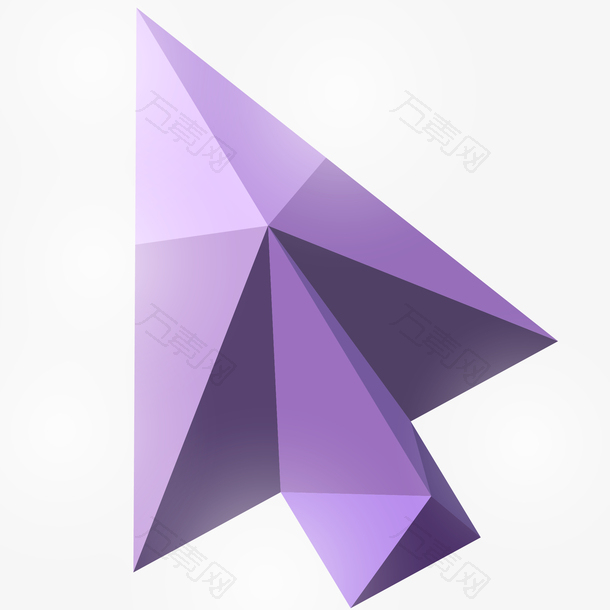 紫色三维立体箭头设计