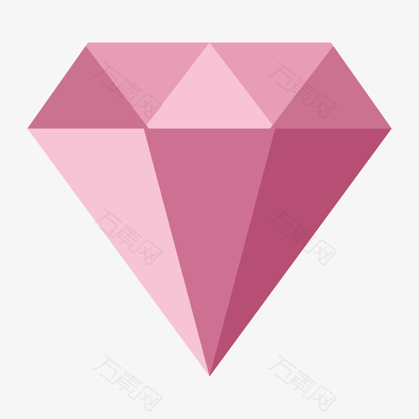 红色三角形几何钻石元素