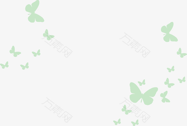 绿色蝴蝶群剪影装饰矢量图