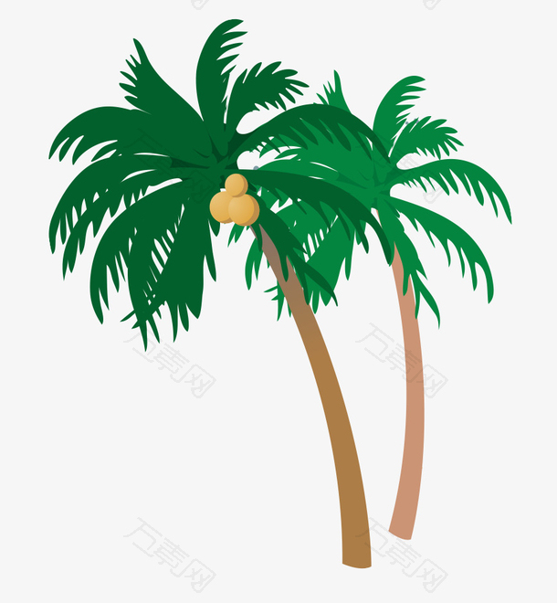 夏天海边沙滩椰树