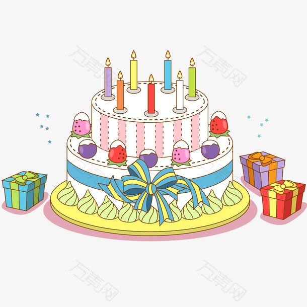 卡通手绘生日蛋糕设计