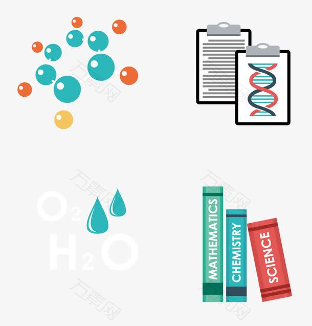 矢量卡通dna分子结构式素材