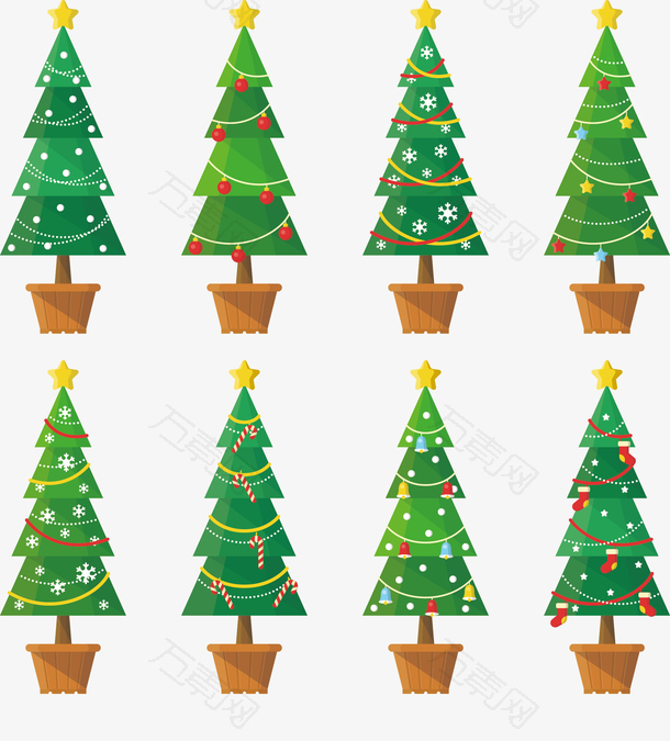 矢量图绿色圣诞树