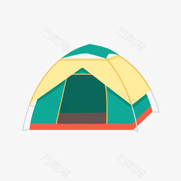 彩色手绘弯曲帐篷元素