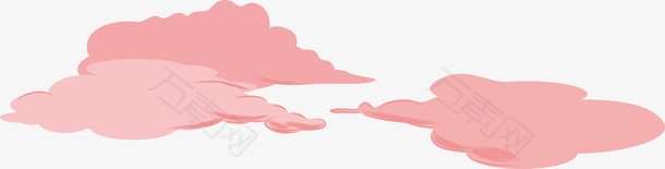 可爱粉红色的云朵矢量素材