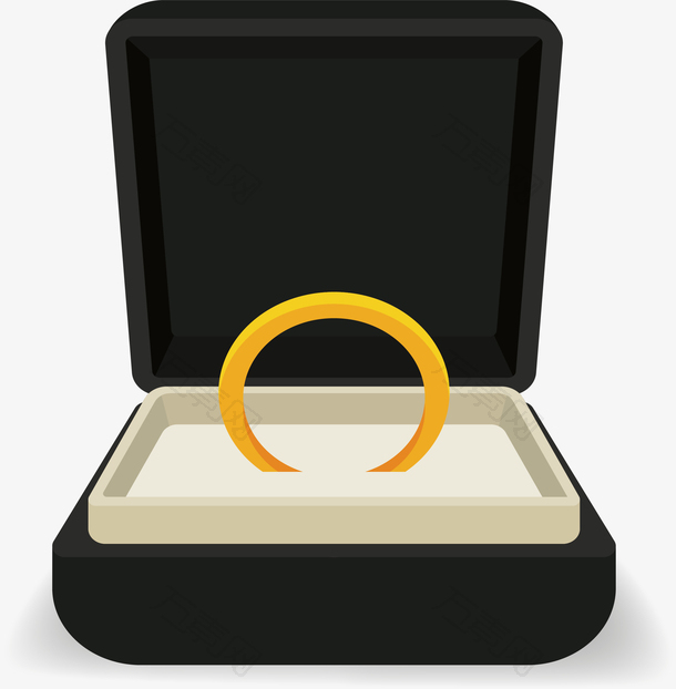 精美黑色盒子求婚戒指