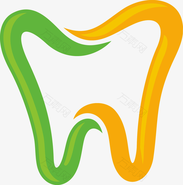 彩色牙齿logo素材图