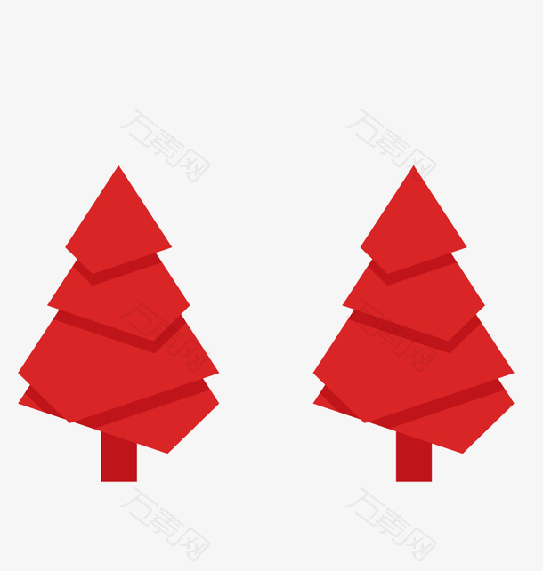 矢量红圣诞树