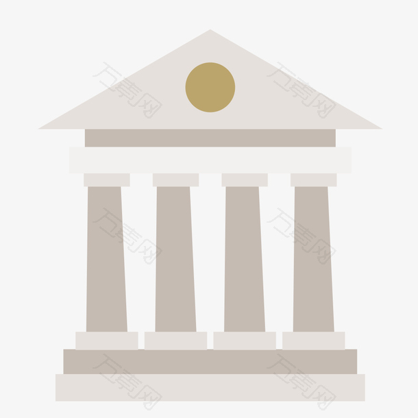 银行建筑现代货币金融硬币矢量素