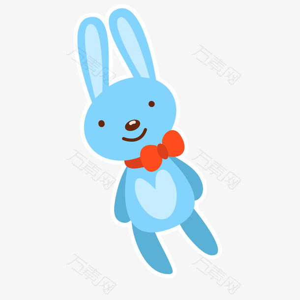 卡通蓝色的兔子公仔设计