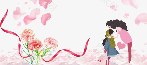 粉色唯美浪漫花朵母亲节海报背景
