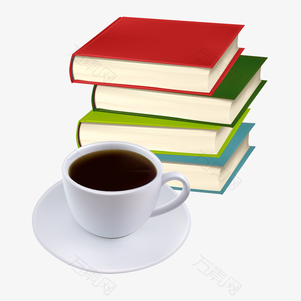 书本与咖啡矢量图
