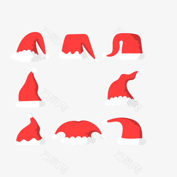 红色圣诞帽设计矢量